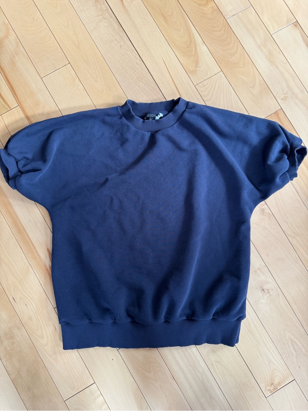 COS Navy Short Sleeve Sweater Tee - Picture 1 of 2